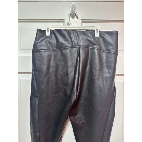 Spanx Leather-Like Front Slit Pant Luxe Black Size 2X - Picture 10 of 10